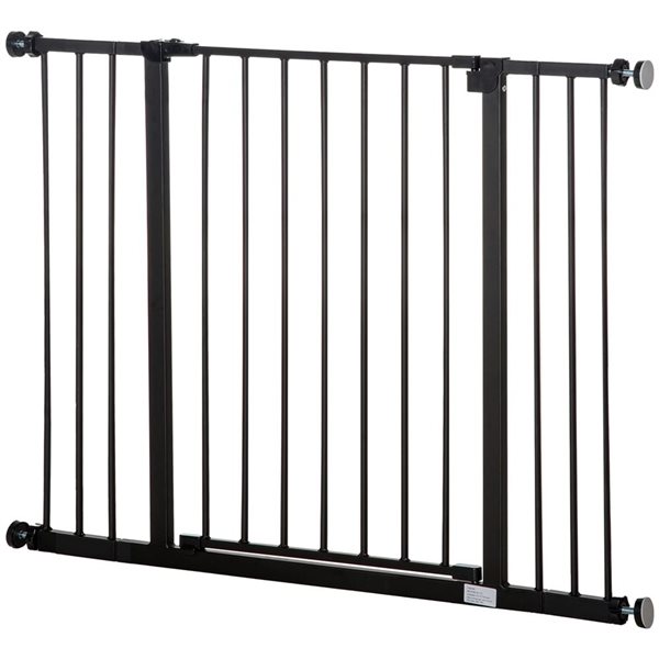 PawHut Black Adjustable Tall Pressure Mounted Dog Gate