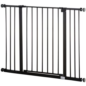 PawHut Black Adjustable Tall Pressure Mounted Dog Gate