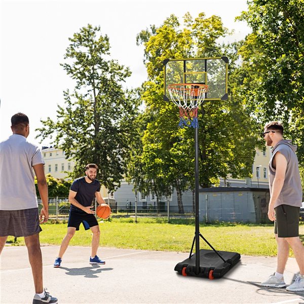 Soozier 6-ft-7-ft Portable Junior Basketball Hoop with Wheels