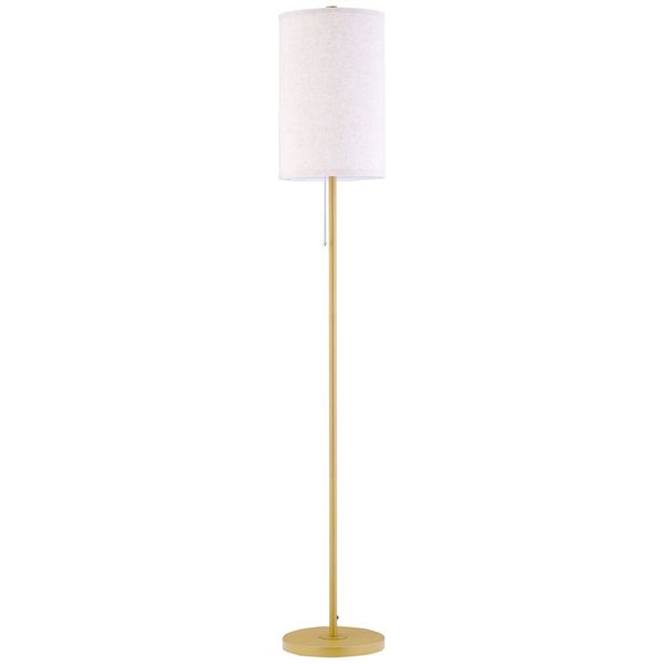HOMCOM Steel Frame Modern Floor Lamp with Linen Fabric Lampshade B31 ...
