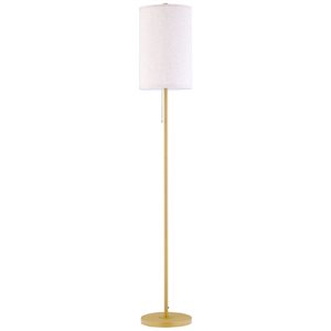 HOMCOM Steel Frame Modern Floor Lamp with Linen Fabric Lampshade