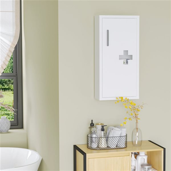 kleankin Wall Mounted Bathroom Medicine Cabinet with 3 Tier Shelves