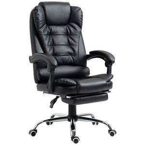 HOMCOM High Back Executive Office Chair with Retractable Footrest