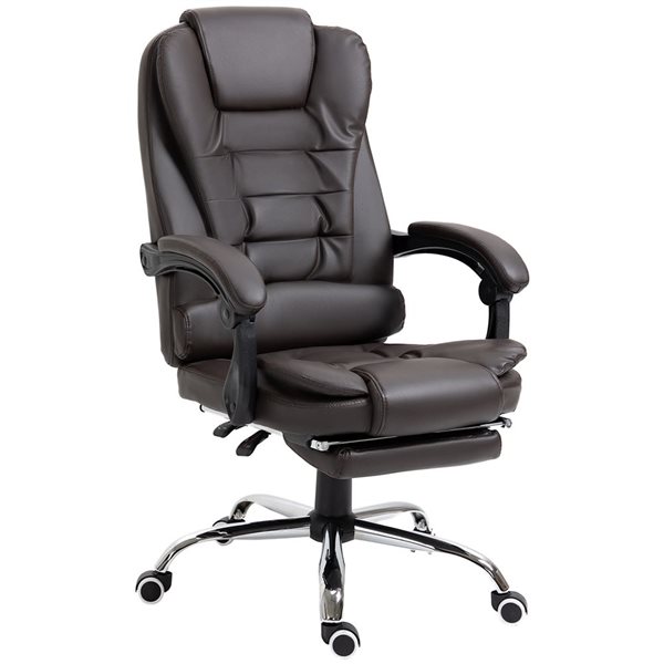 HOMCOM High Back Executive Office Chair with Retractable Footrest