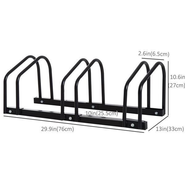 Support de stationnement au sol Soozier  pour vélo pour 3 vélos