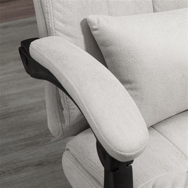 Vinsetto Light Grey Executive Office Chair with Lumbar Pillow, Arm