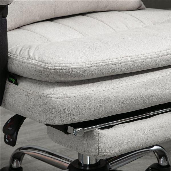 Vinsetto Light Grey Executive Office Chair with Lumbar Pillow, Arm