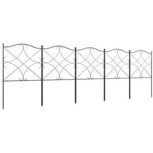 Panneaux de clôture Outsunny en métal noir de 10 pi, lot de 5