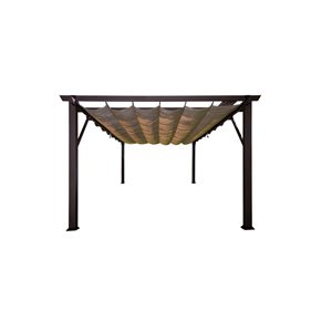 Paragon Modena 12 x 12-ft Espresso Aluminum Freestanding Outdoor Pergola w/ Mocha Soft-Top Canopy