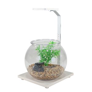 Penn-Plax Echo-Sphere Fishbowl/Planter with Plant Grow LED Lamp