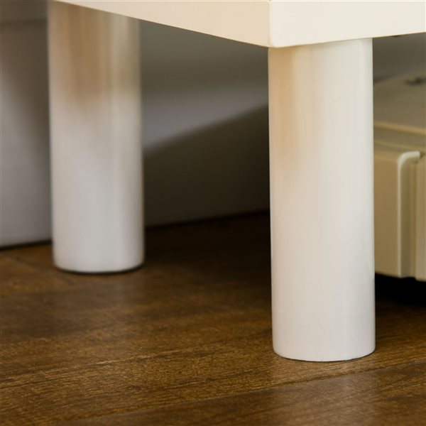 HOMCOM Shoe Storage Cabinet Organizer with Adjustable Shelves - White