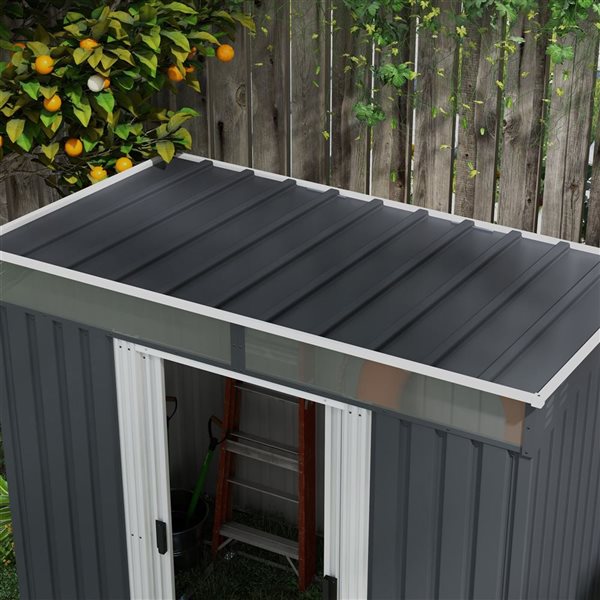 Outsunny 6.5 x 4-ft Outdoor Charcoal Grey Lockable Storage Shed