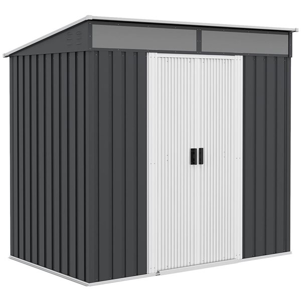 Outsunny 6.5 x 4-ft Outdoor Charcoal Grey Lockable Storage Shed