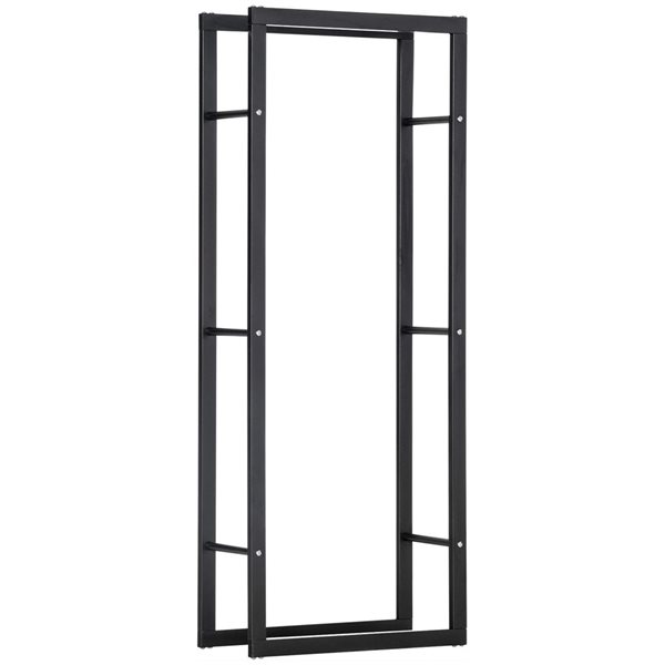 Support à bois de chauffage HomCom noir 23,6 x 9,8 x 59,1 po