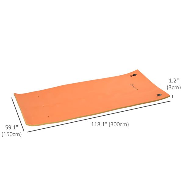 Tapis flottant enroulable pour piscine Soozier 10 x 5 pieds orange pour les loisirs