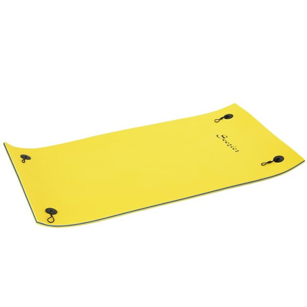 Tapis flottant jaune Soozier 7,5 x 4 pieds pour la piscine et cours d'eau