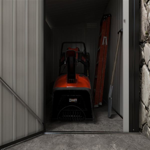 Outsunny 4 x 8-ft Grey Steel Garden Storage Shed with Lockable