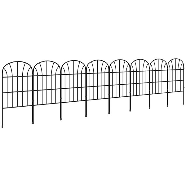 Outsunny 8Pack 8.7ft Garden Fence Metal Border Flower Edging Fencing