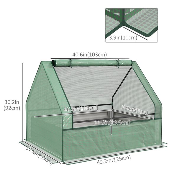 根付　寸法（cm）3.5 X 2.0 X 高4.0 Outsunny Mini Tunnel Greenhouse with PE Cover Garden Green