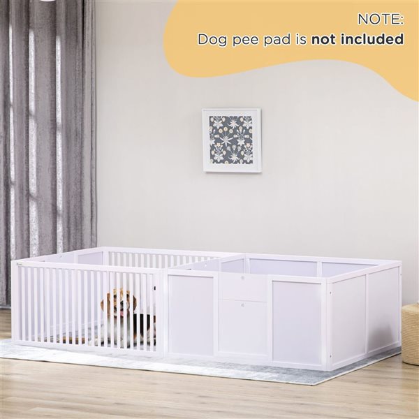 PawHut 20-in Indoor Puppy Whelping Box with Removable Doors