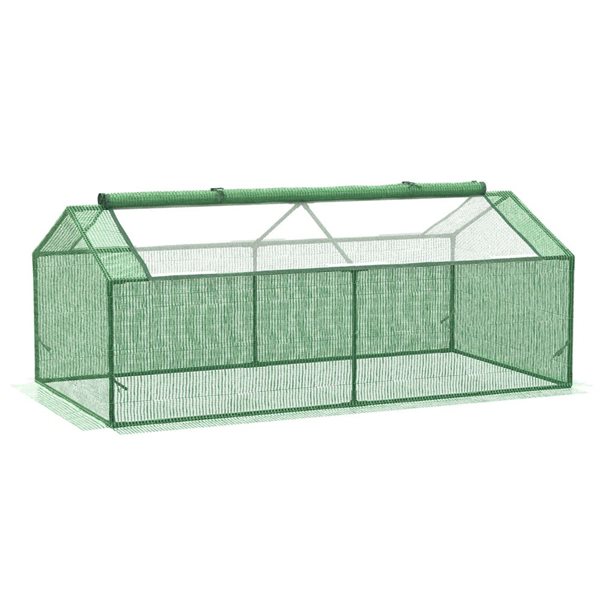 Mini-serre extérieure/intérieure Outsunny 71 x 36 x 28 po verte avec fenêtres