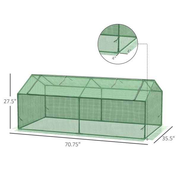 Outsunny 71 x 36 x 28-in Green Outdoor/Indoor Mini Greenhouse with Windows