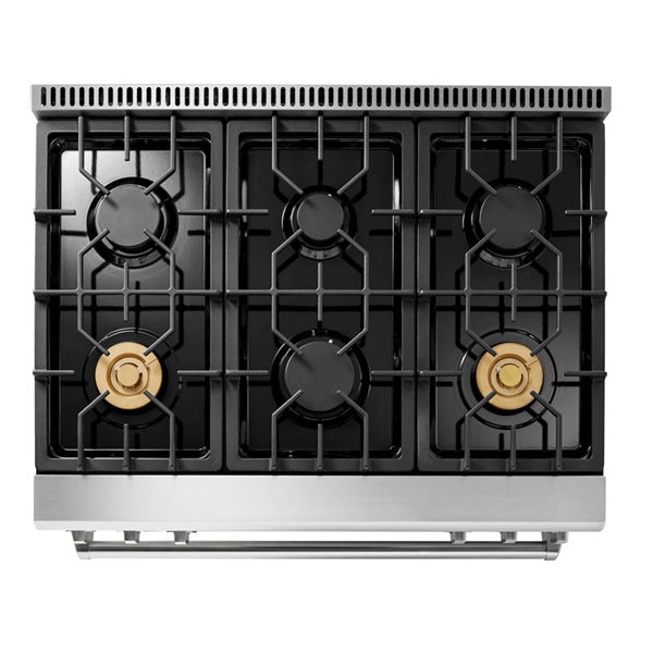 Thor Kitchen 36-in 6-Burner 6-ft³ Freestanding Professional Single Oven Gas Range - Staniless Steel