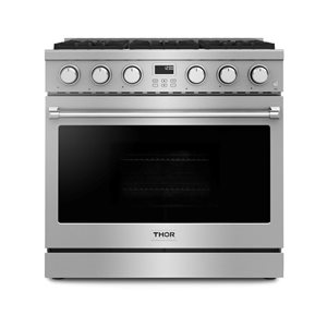 Cuisinière à gaz professionnelle autoportante à 1 four Thor Kitchen 36 po 6 brûleurs 6 pi³, acier inoxydable
