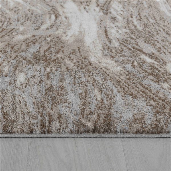 Rug Branch Sakarya 5 x 8-ft Brown/Grey Modern Abstract Wave Pattern Indoor Area Rug