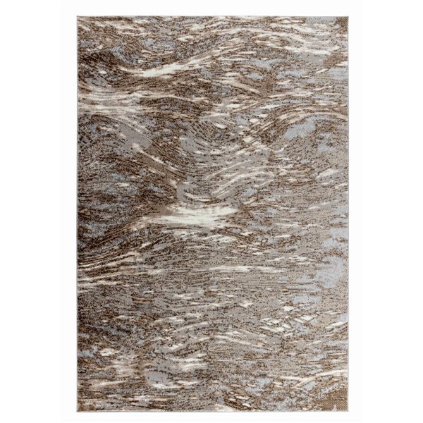 Rug Branch Sakarya 5 x 8-ft Brown/Grey Modern Abstract Wave Pattern Indoor Area Rug