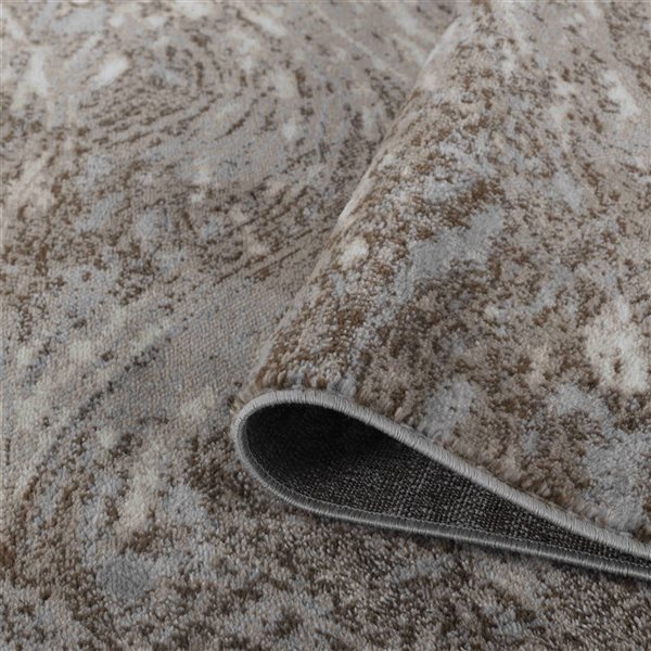 Rug Branch Sakarya 7 x 10-ft Brown/Grey Modern Abstract Wave Pattern Indoor Area Rug