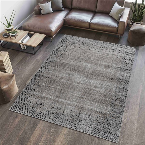 Rug Branch Sakarya 7 x 10-ft Brown/Black Abstract Pattern Indoor Area Rug