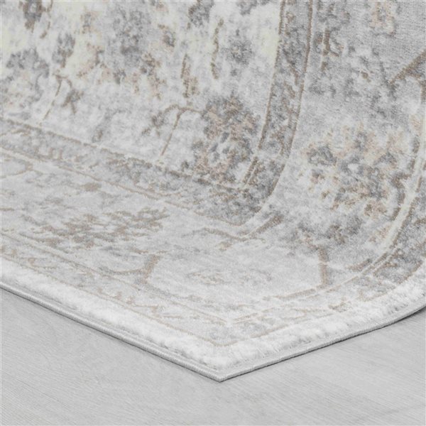 Tapis décoratif d'intérieur Sakarya de Rug Branch 7 x 10 pi style traditionnel brun usé/gris