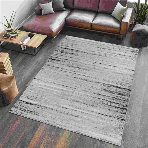 Rug Branch Sakarya 7 x 10-ft Grey/Black Modern Contemporary Indoor Area Rug