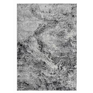 Rug Branch Sakarya 5 x 8-ft Grey/Black Contemporary Abstract Splash Indoor Runner Rug