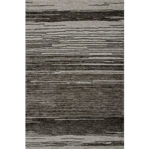 Rug Branch Maya 7 x 10-ft Grey/Black Modern Abstract Hand-Tufted Indoor Area Rug