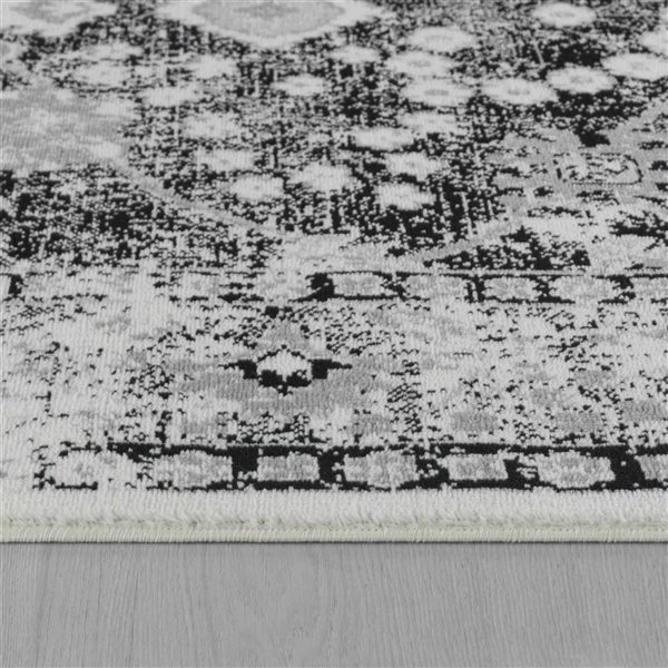 Rug Branch Sakarya 5 x 8-ft Black/Grey Distressed Oriental Style Indoor Area Rug