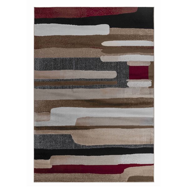 Rug Branch Sakarya 5 x 8-ft Brown/Red Mid-Century Modern Abstract Indoor Area Rug