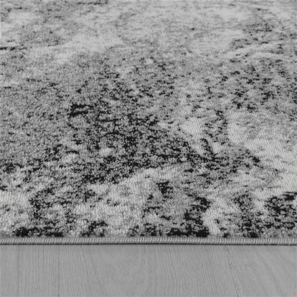 Rug Branch Sakarya 2 x 10-ft Grey/Black Contemporary Abstract Splash Indoor Runner Rug