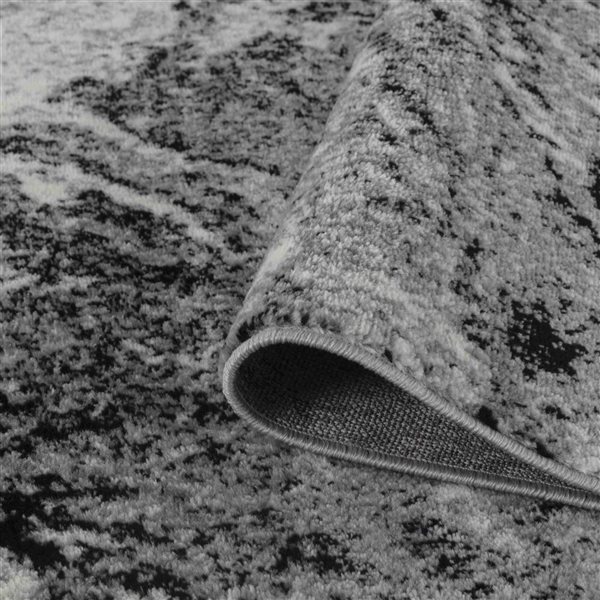 Rug Branch Sakarya 2 x 10-ft Grey/Black Contemporary Abstract Splash Indoor Runner Rug