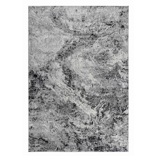 Rug Branch Sakarya 2 x 8-ft Grey/Black Contemporary Abstract Splash Indoor Runner Rug