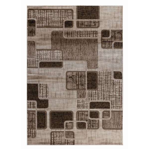 Rug Branch Sakarya 4 x 6-ft Brown/Beige Modern Abstract Geometric Pattern Indoor Area Rug