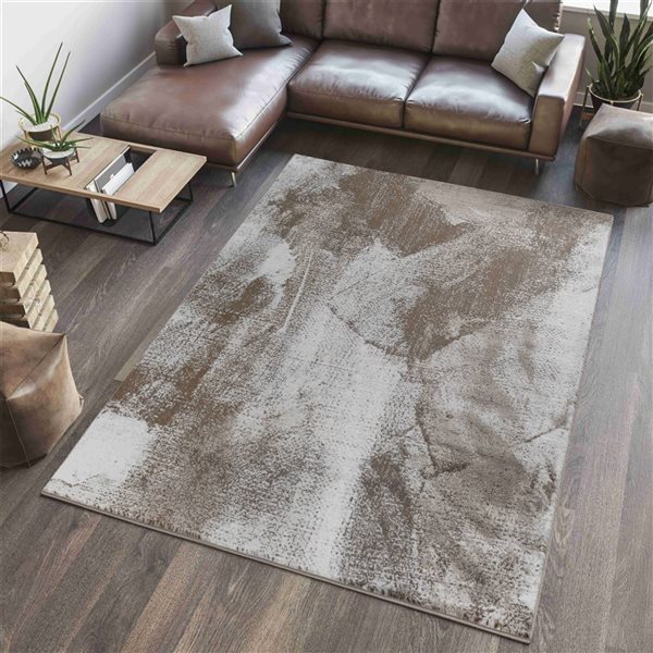 Rug Branch Sakarya 7 x 10-ft Brown/Beige Modern Abstract Pattern Indoor Area Rug