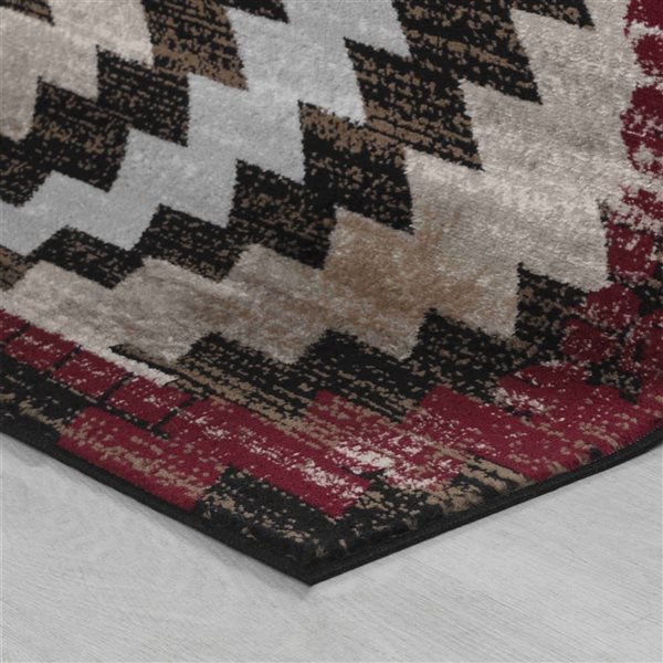 Rug Branch Sakarya 5 x 8-ft Brown/Red Modern Boho Style Geometric Pattern  Indoor Area Rug