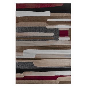 Rug Branch Sakarya 7 x 10-ft Brown/Red Mid-Century/Modern Abstract Indoor Area Rug