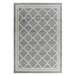 Tapis décoratif d'intérieur Sakarya de Rug Branch 4 x 6 pi moderne style marocain beige/gris