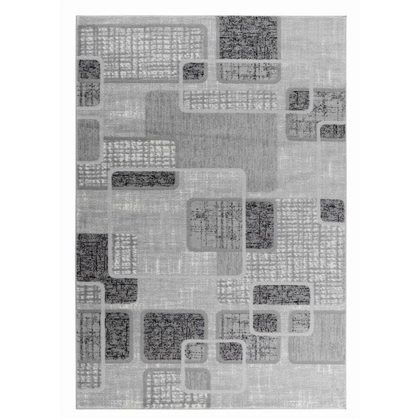 Rug Branch Sakarya 4 x 6-ft Grey/Black Modern Abstract Geometric Pattern Indoor Area Rug