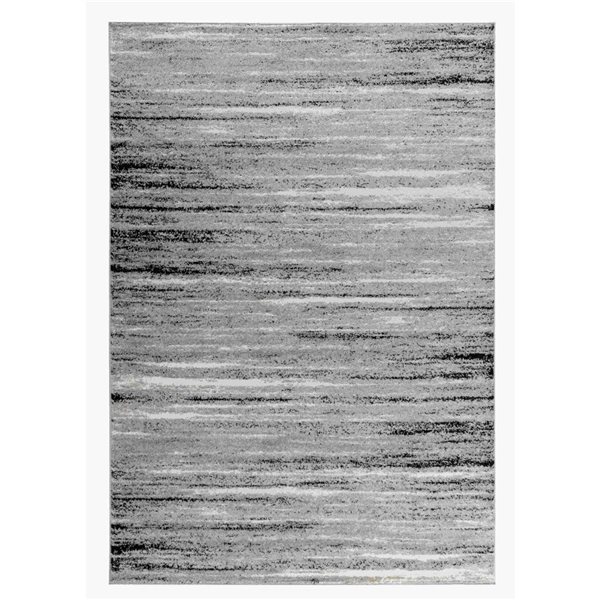 Tapis décoratif d'intérieur Sakarya de Rug Branch 4 x 6 pi style contemporain noir/gris