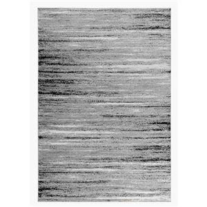 Tapis décoratif d'intérieur Sakarya de Rug Branch 4 x 6 pi style contemporain noir/gris