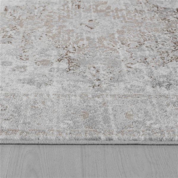 Tapis décoratif d'intérieur Sakarya de Rug Branch 7 x 10 pi style oriental gris usé/brun